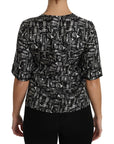 Dolce & Gabbana Exquisite Trumpet Print Silk Blouse