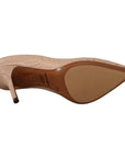 Dolce & Gabbana Elegant Nude Leather Kitten Heels Pumps