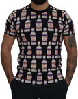 Dolce & Gabbana Elegant Black Bacio Di Venere Print Tee