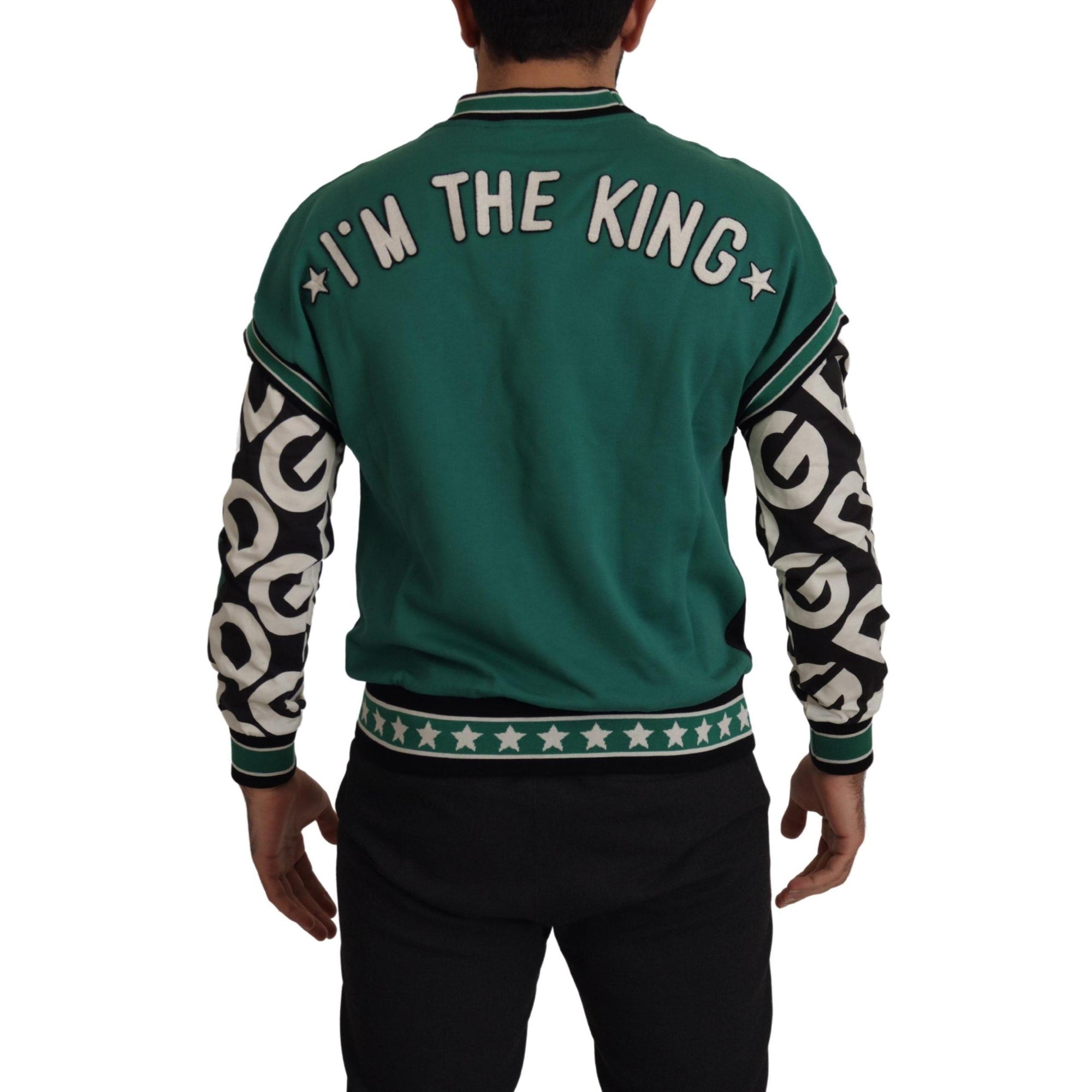 Dolce & Gabbana Regal Crewneck Pullover Sweater - Black & Green