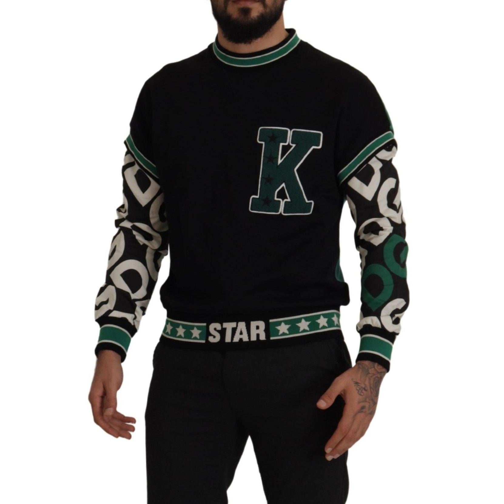 Dolce & Gabbana Regal Crewneck Pullover Sweater - Black & Green