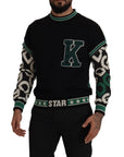 Dolce & Gabbana Regal Crewneck Pullover Sweater - Black & Green