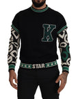 Dolce & Gabbana Regal Crewneck Pullover Sweater - Black & Green