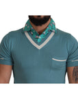 Dolce & Gabbana Elegant Silk Polo Tee with Boat Collar Print