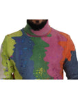 Dolce & Gabbana Multicolor Turtleneck TV Motive Sweater