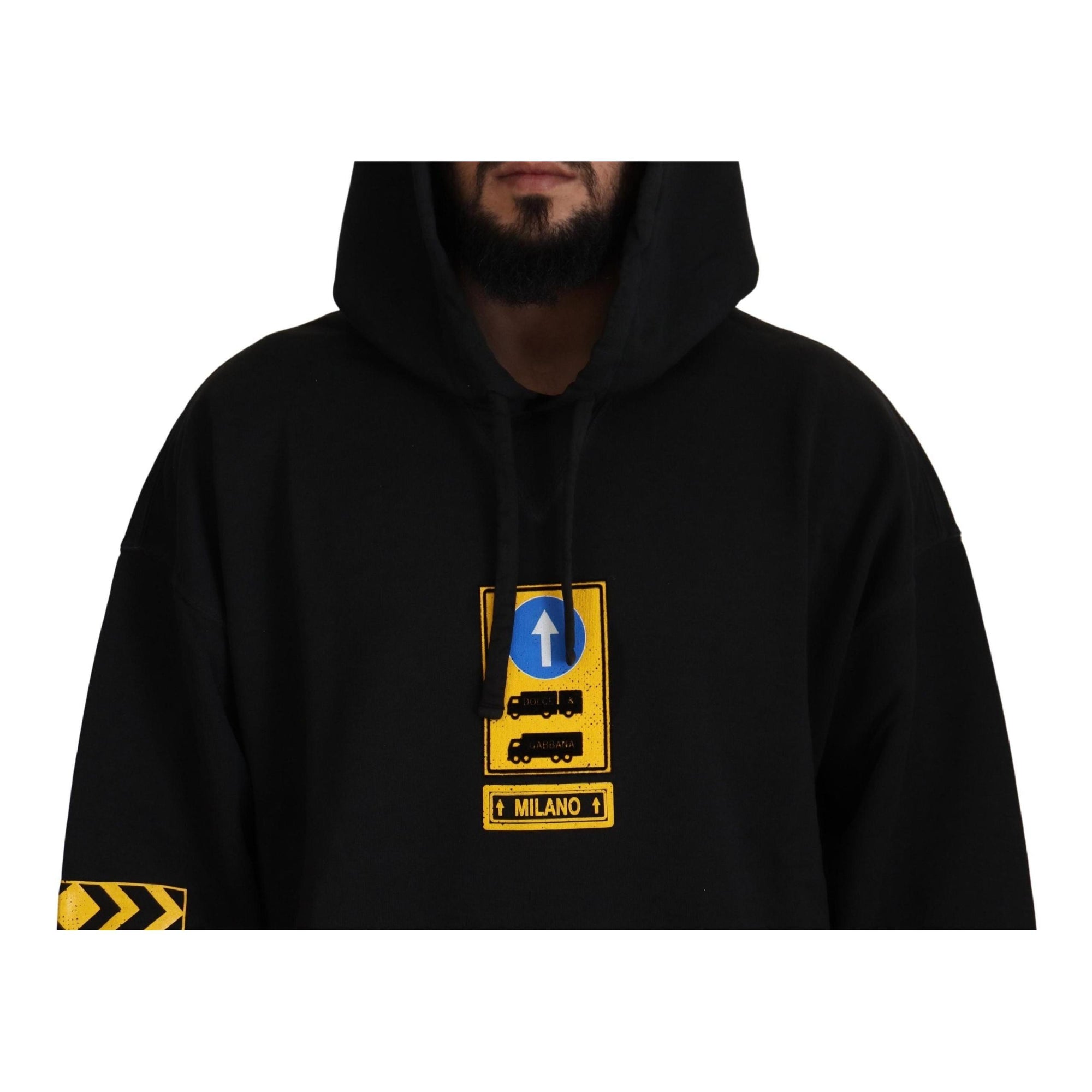Dolce & Gabbana Elegant Black Cotton Hooded Sweater