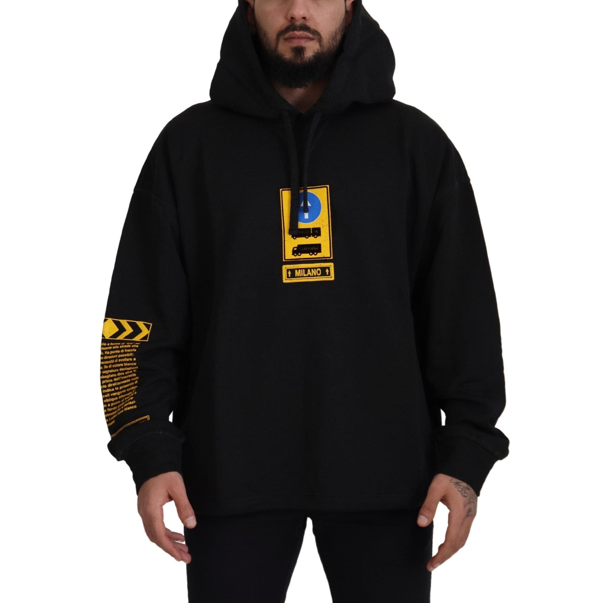 Dolce & Gabbana Elegant Black Cotton Hooded Sweater