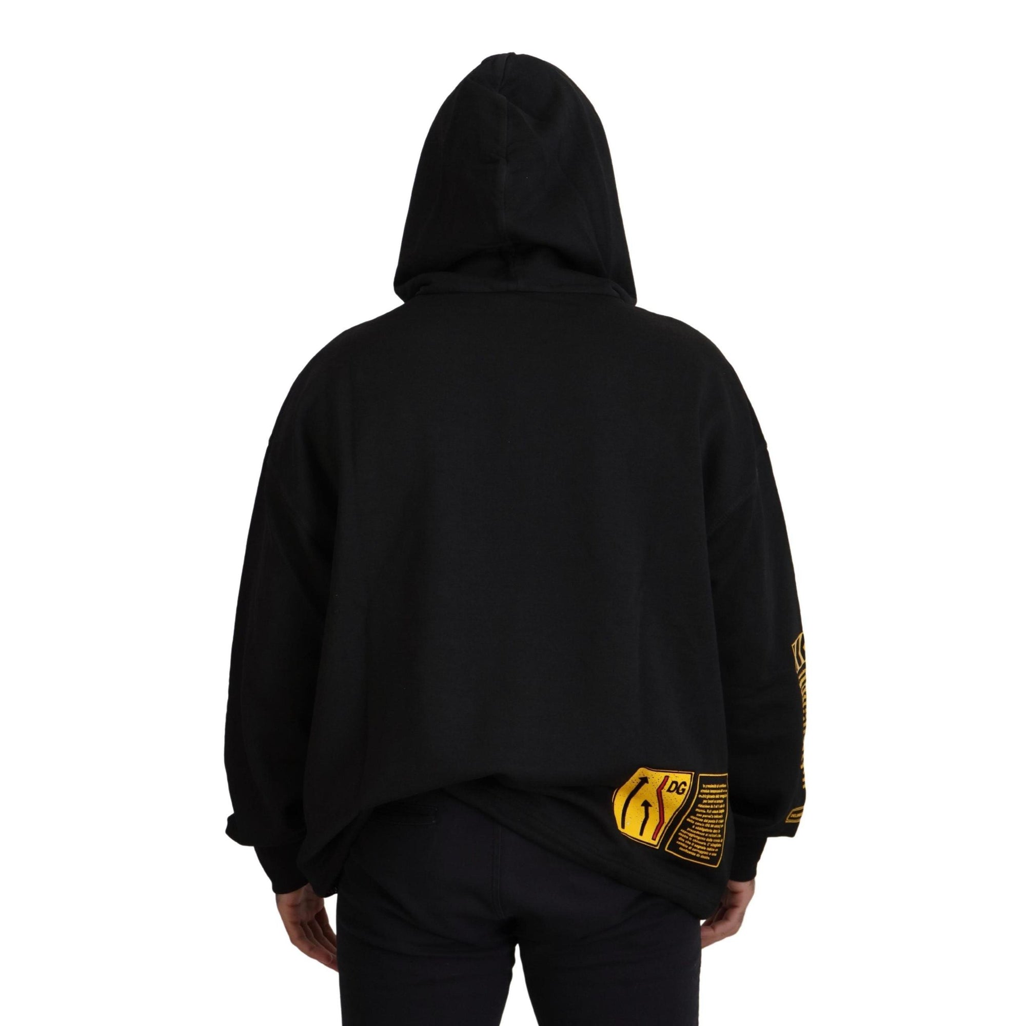Dolce & Gabbana Elegant Black Cotton Hooded Sweater