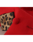 Dolce & Gabbana Elegant Red Leopard Trench Coat