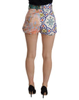 Dolce & Gabbana Multicolor Majolica High-Waist Jacquard Shorts