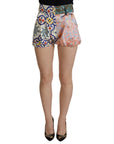 Dolce & Gabbana Multicolor Majolica High-Waist Jacquard Shorts