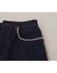 Dolce & Gabbana Chic High Waist Hot Pants Shorts with Crystal Detailing