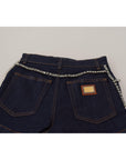 Dolce & Gabbana Chic High Waist Hot Pants Shorts with Crystal Detailing