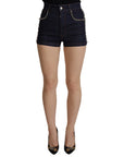 Dolce & Gabbana Chic High Waist Hot Pants Shorts with Crystal Detailing