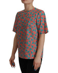 Dolce & Gabbana Chic Pink Sailboat Print Cotton Top