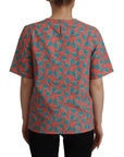 Dolce & Gabbana Chic Pink Sailboat Print Cotton Top