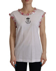 Dolce & Gabbana Chic Sequined Crown Tank Top T-Shirt