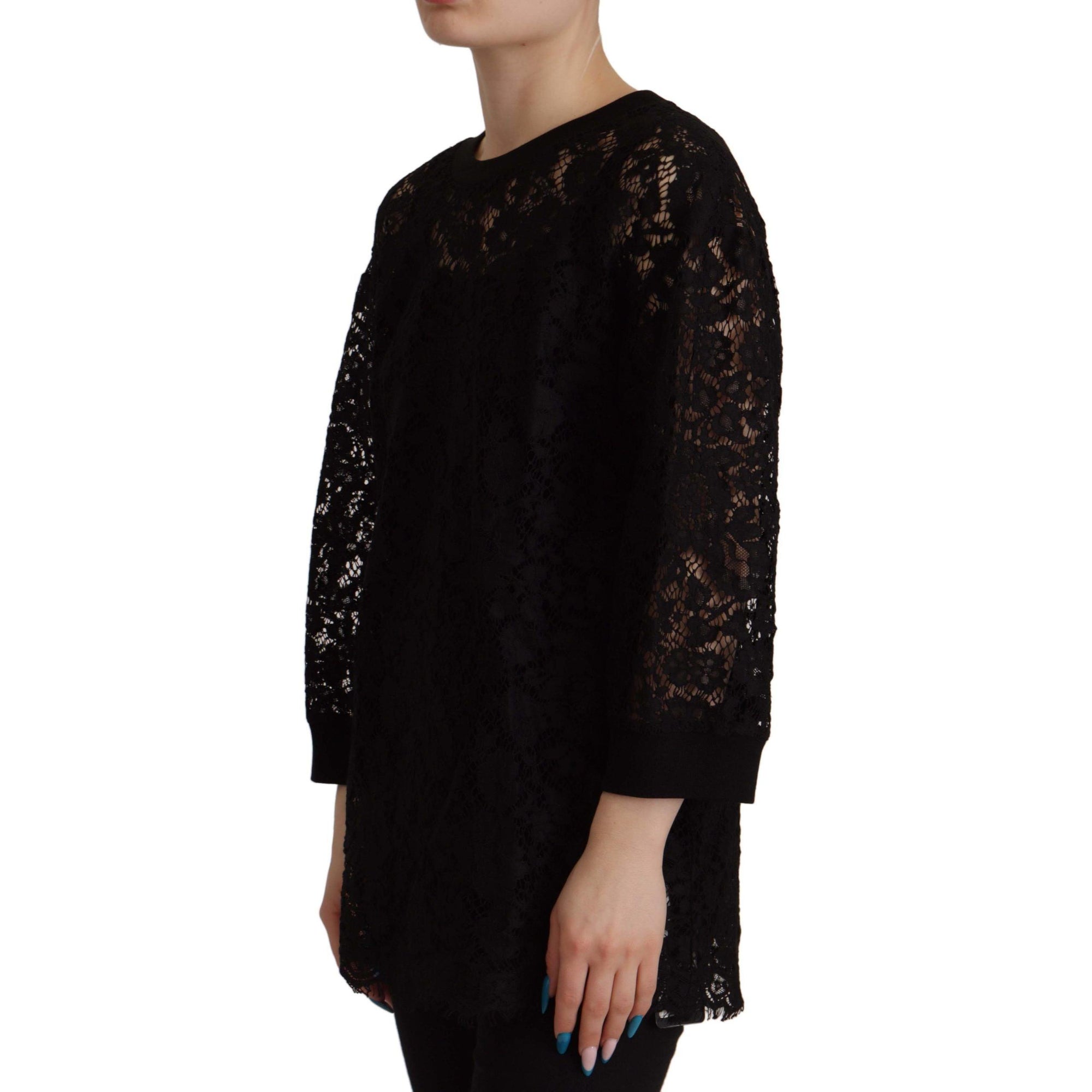 Dolce & Gabbana Elegant Black Long Sleeve Blouse Top