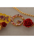 Dolce & Gabbana Glamorous Gold Crystal Charm Necklace