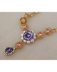 Dolce & Gabbana Elegant Floral Crystal Statement Necklace