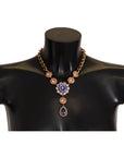 Dolce & Gabbana Elegant Floral Crystal Statement Necklace