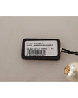 Dolce & Gabbana Elegant Faux Pearl Charm Necklace with Crystal Accents