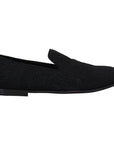 Dolce & Gabbana Elegant Jacquard Black Loafers Slide On Flats