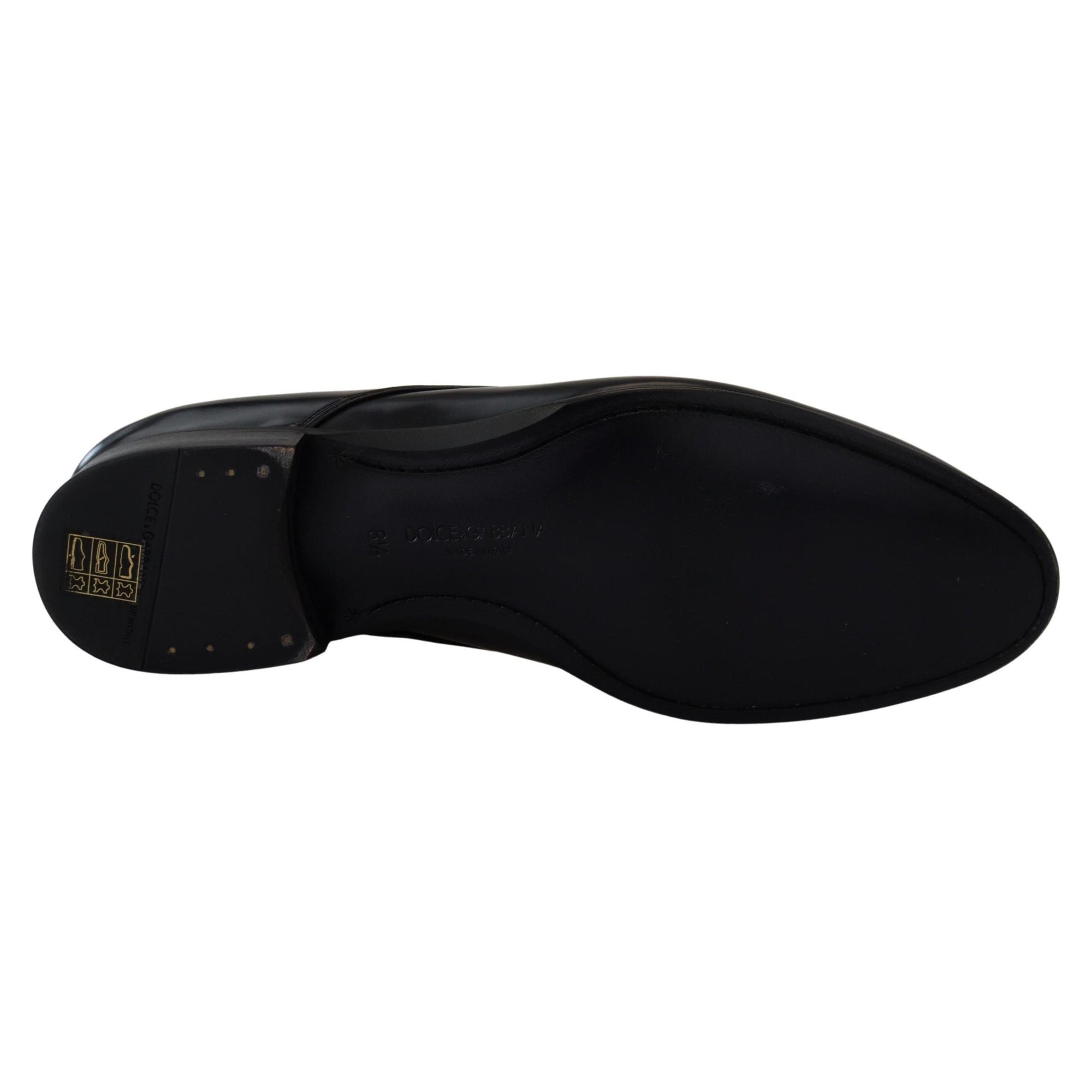 Dolce & Gabbana Elegant Black Leather Derby Shoes