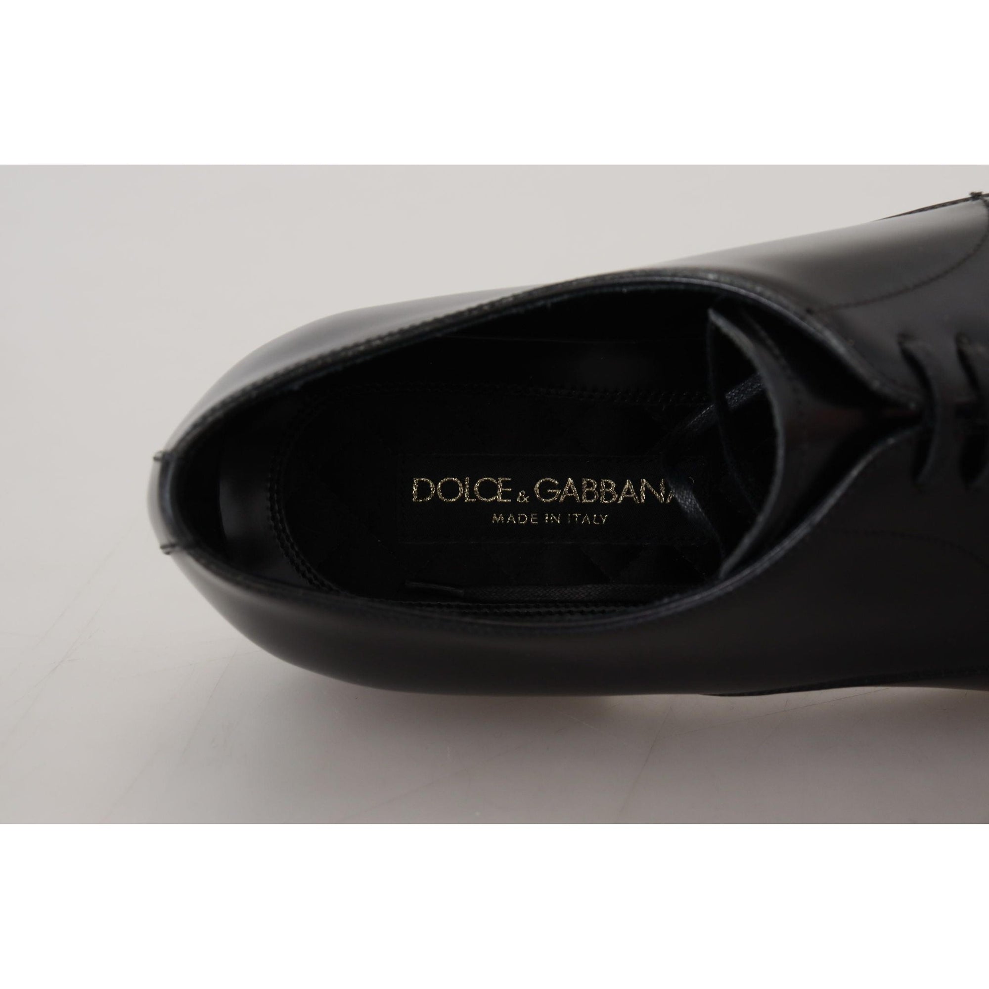 Dolce & Gabbana Elegant Black Leather Derby Shoes