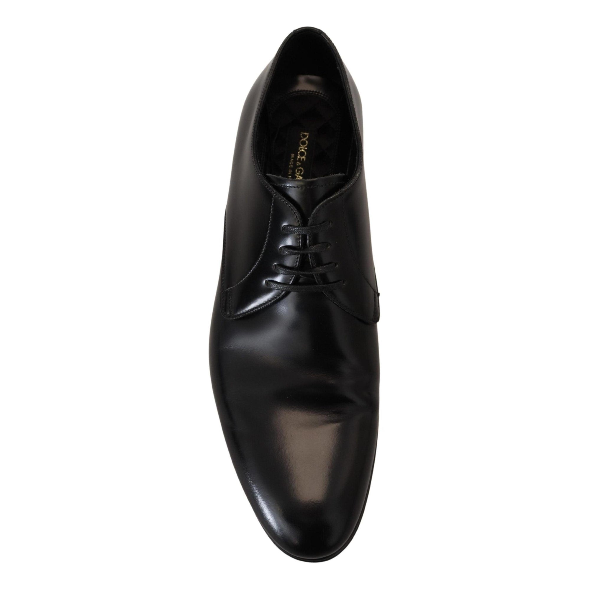 Dolce & Gabbana Elegant Black Leather Derby Shoes