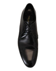 Dolce & Gabbana Elegant Black Leather Derby Shoes