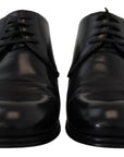 Dolce & Gabbana Elegant Black Leather Derby Shoes