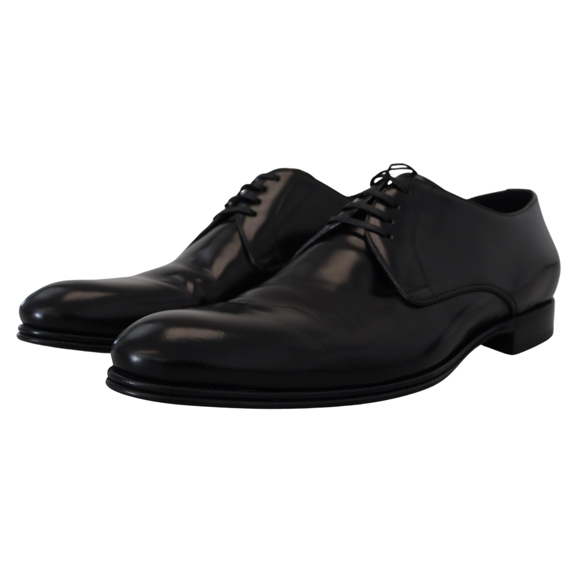 Dolce & Gabbana Elegant Black Leather Derby Shoes