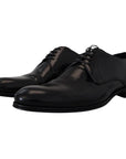 Dolce & Gabbana Elegant Black Leather Derby Shoes