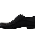 Dolce & Gabbana Elegant Black Leather Derby Shoes