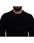 Dolce & Gabbana Elegant Black Logo Wool Sweater