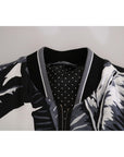 Dolce & Gabbana Elegant Banana Leaf Print Silk Bomber Jacket