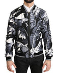 Dolce & Gabbana Elegant Banana Leaf Print Silk Bomber Jacket