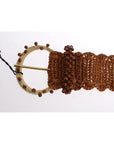 Dolce & Gabbana Elegant Beaded Raffia Waist Belt