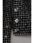Dolce & Gabbana Multicolor Houndstooth Leather Bomber Jacket