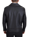 Dolce & Gabbana Elegant Black Leather Biker Jacket