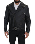 Dolce & Gabbana Elegant Black Leather Biker Jacket