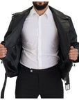 Dolce & Gabbana Elegant Black Leather Biker Jacket