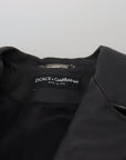 Dolce & Gabbana Elegant Black Leather Biker Jacket