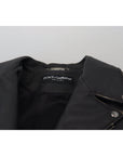 Dolce & Gabbana Elegant Black Leather Biker Jacket
