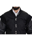 Dolce & Gabbana Elegant Black Crystal-Embellished Bomber Jacket