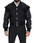Dolce & Gabbana Elegant Black Crystal-Embellished Bomber Jacket