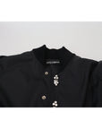 Dolce & Gabbana Elegant Black Crystal-Embellished Bomber Jacket