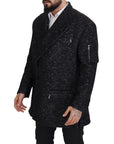 Dolce & Gabbana Sleek Patterned Wool Double Breasted Jacket
