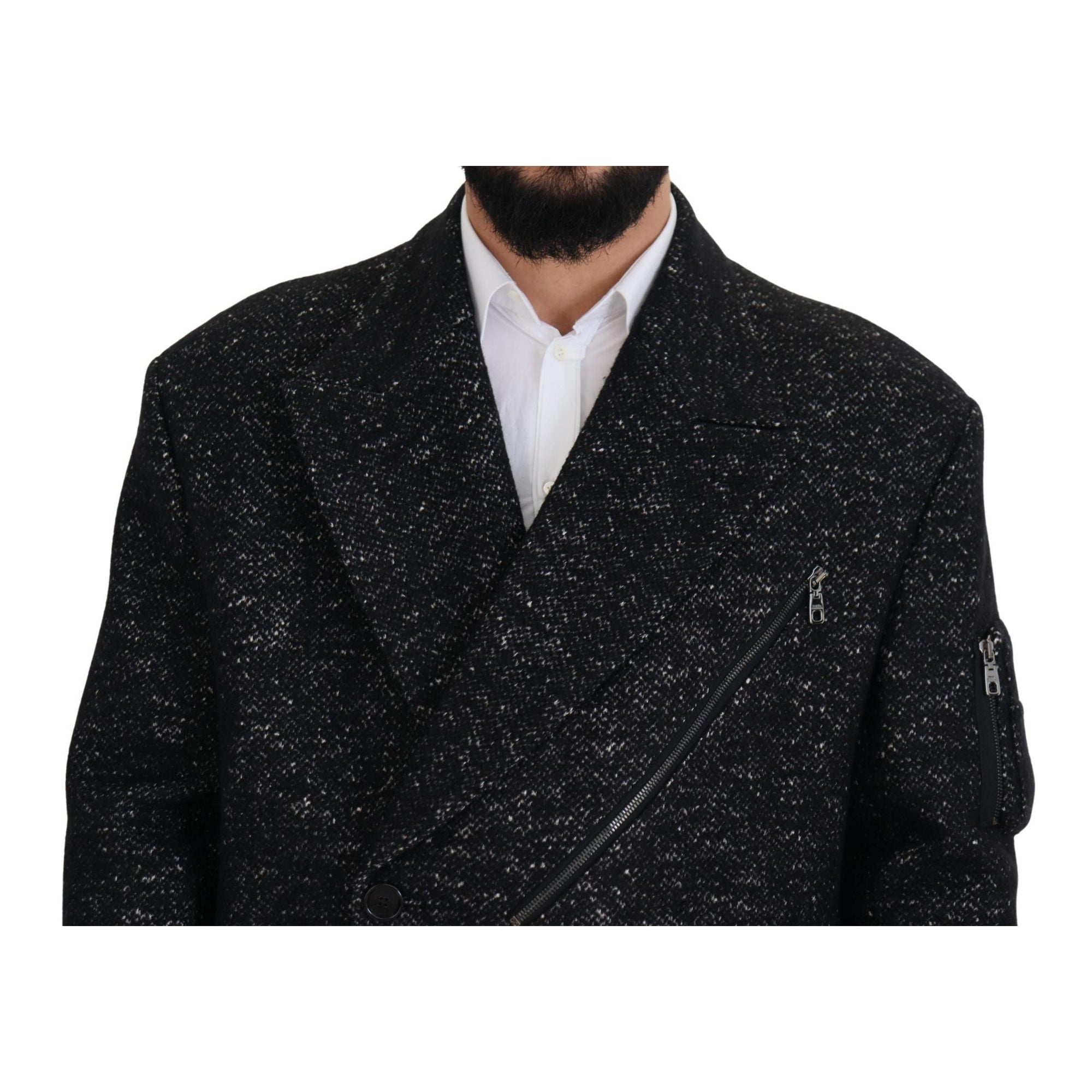 Dolce & Gabbana Sleek Patterned Wool Double Breasted Jacket